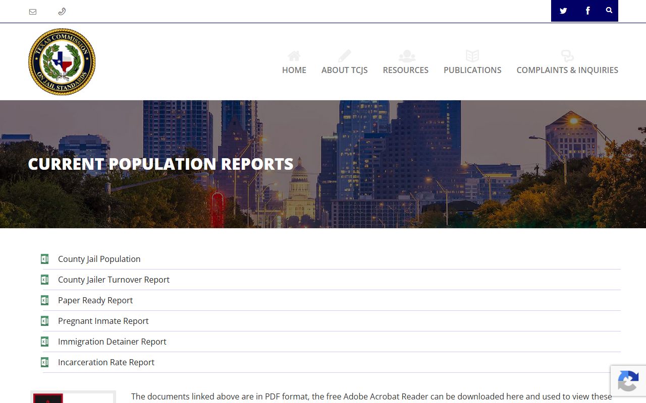 Parmer County inmate population TCJS population reports page
